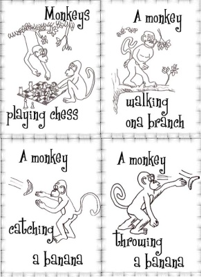 Flashcards-verbs with monkey