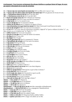 Dictionnaire Français - Fongbe phrases