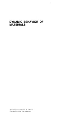 Meyers M.A. Dynamic Behavior of Materials