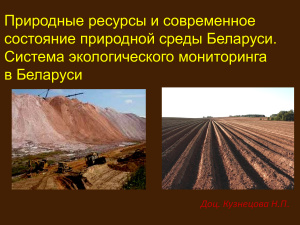 Природные ресурсы и современное состояние природной среды Беларуси. Система экологического мониторинга в Беларуси