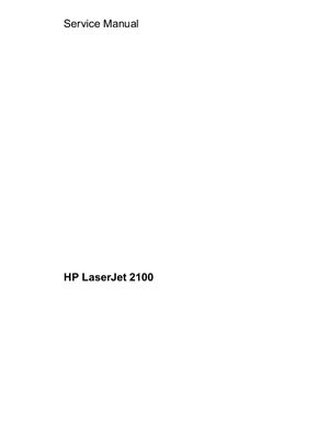 HP LaserJet 2100. Service Manual