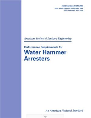 ASSE 1010-2004 Performance Requirements for Water Hammer Arresters