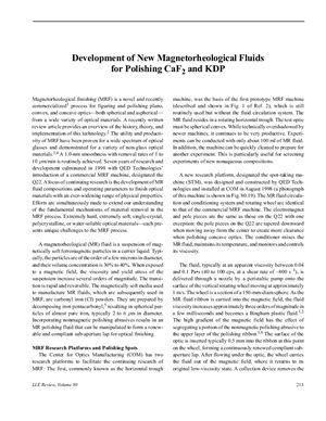 Arrasmith S., Jacobs S.D. Development of new magnetorheological fluids for polishing CaF2 and KDP