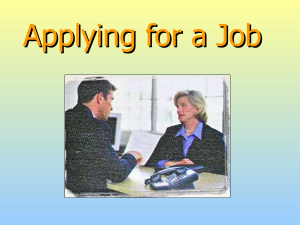 Applying for a job (Ищу работу)