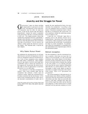 Mearsheimer John. Anarchy and the Struggle for Power