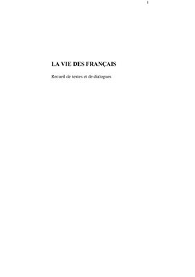 La vie des Français. Recueil de textes et de dialogues