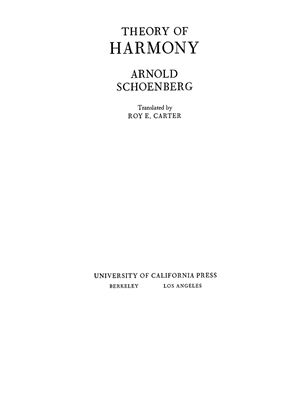 Schoenberg Arnold. Theory Of Harmony