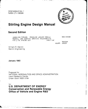 Stirling Engine Design Manual by NASA, January 1983