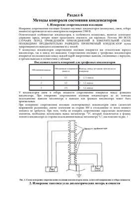 Методы контроля состояния конденсаторов. Раздел 6