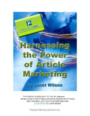 Wilson Janet. Harnessing the Power of Article Marketing!
