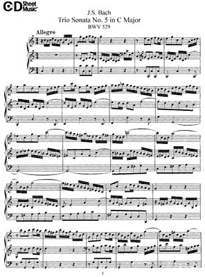 Бах И.С. Трио-сонаты № 5 До Мажор (BWV 529)