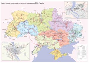 Карта-схема магистральных сетей Украины