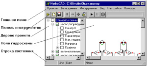 Программный комплекс для моделирования работы в динамике гидроприводов машин различного назначения HydroCAD