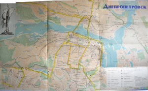Днепропетровск. Схема городского транспорта 1981 г