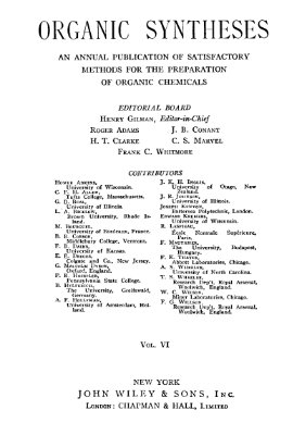 Organic syntheses. Vol. 06, 1926