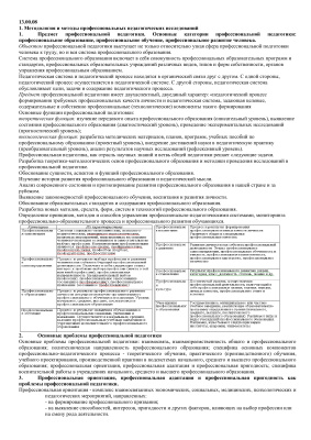 Ответы для сдачи кандидатского минимума по специальности 13.00.08