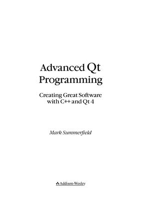 Саммерфилд М. Qt. Профессиональное программирование. Разработка кроссплатформенных приложений на C++