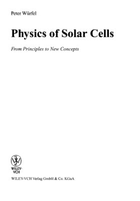Wurfel Peter Phisics of Solar Cells