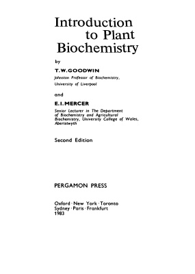 Гудвин Т., Мерсер Э. Введение в биохимию растений
