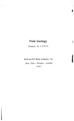 Лахи Ф.Х. Полевая геология. Том 1