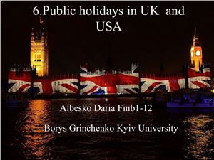 Public holidays in UK and USA