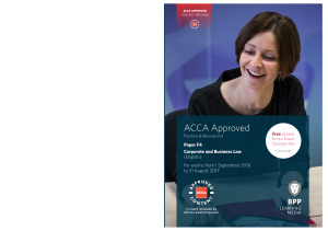 ACCA - BPP F4 Corporate and Business Law - Revision Kit 2016-2017