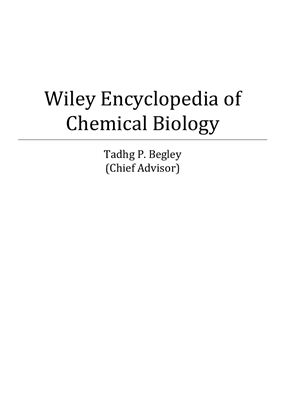 Begley Tadhg P. (Chief Advisor) Encyclopedia of Chemical Biology. 4-Volume Set
