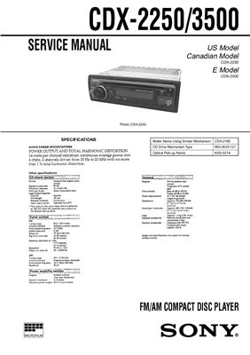 FM/AM компакт диск плеер SONY CDX-2250/3500