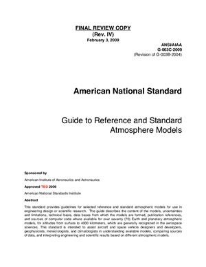 American National Standard. Guide to Reference and Standard Atmosphere Models
