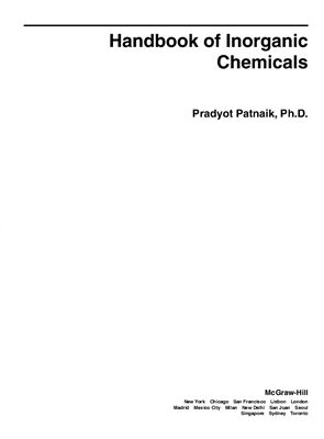 Patnaik Pradyot. Handbook of Inorganic Chemicals