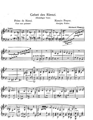 Wagner Richard. Rienzi. Rienzi's prayer (piano)
