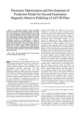 Kwak J., Kang H. Parameter optimization and development of prediction model for second generation magnetic abrasive polishing of AZ31B plate
