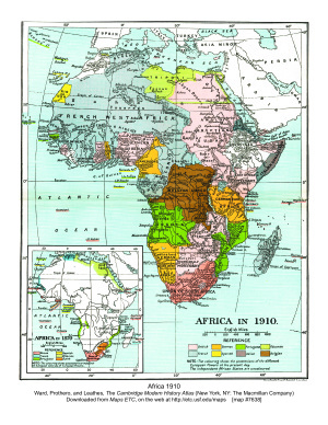 The Colonization of Africa, 1870-1910 / Карта колонизации Африки, 1870-1910