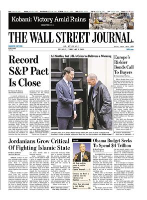The Wall Street Journal 2015 №02 vol. XXXIII February 3 (Europe Edition)