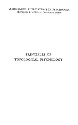 Levin K. Principles Of Topological Psychology