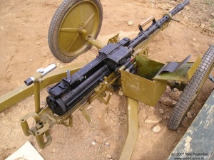 14,5 мм крупнокалиберный пулемет Владимирова - в варианте ПКП на колесном станке Харыкина