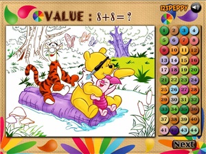 Winnie, tigger & piglet. Color math game