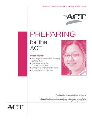 PREPARING for the ACT 2011-12