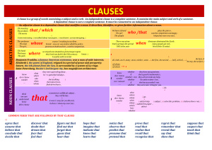 Таблица (Плакат) - Clauses (Придаточные предложения)