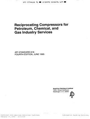 API Std 618-1995 Reciprocating Compressors for Petroleum, Chemical, and Gas Industry Services