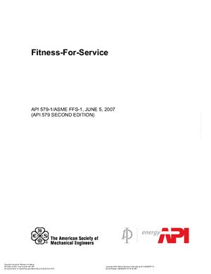 API 579-1/ASME FFS-1 Fitness-For-Service
