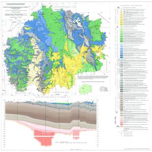 Геологическая карта дочетвертичных отложений Рязанской области