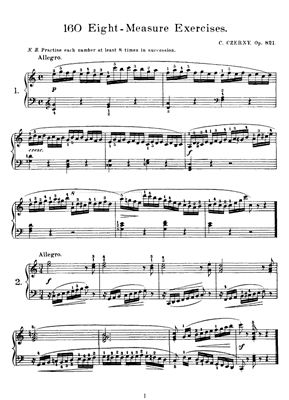Черни - 160 восьмитактовых упражнений Op.821