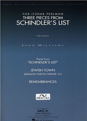 Вильямс Дж. Три пьесы из Списка Шиндлера. Williams John. Schindler's List