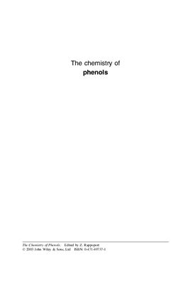 Rappoport Z. The chemistry of phenols. Part 1 [The chemistry of functional groups]