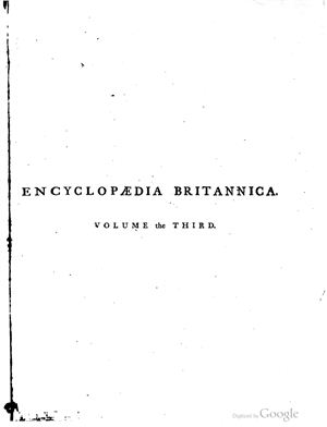 Encyclopedia Britannica. 2-nd edition (1771 - 1773). Volume 3