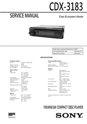 FM/MW/LW компакт диск плеер SONY CDX-3183