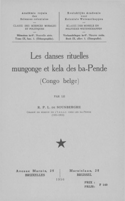 Sousberghe de R.P.L. Les danses rituelles mungonge et kela des ba-Pende (Congo belge)
