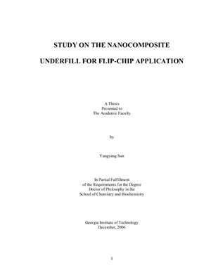 Sun, Yangyang. Study on the nanocomposite underfill for flip-chip application