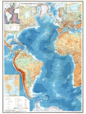 Атлантический океан. Справочная карта